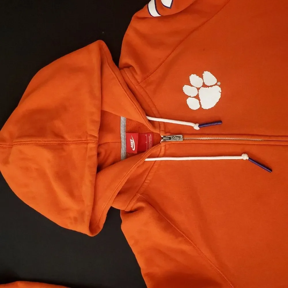 Clemson Tigers Orange Nike Jacket Men Lightweight Full Zip Size Large NCAA Sport